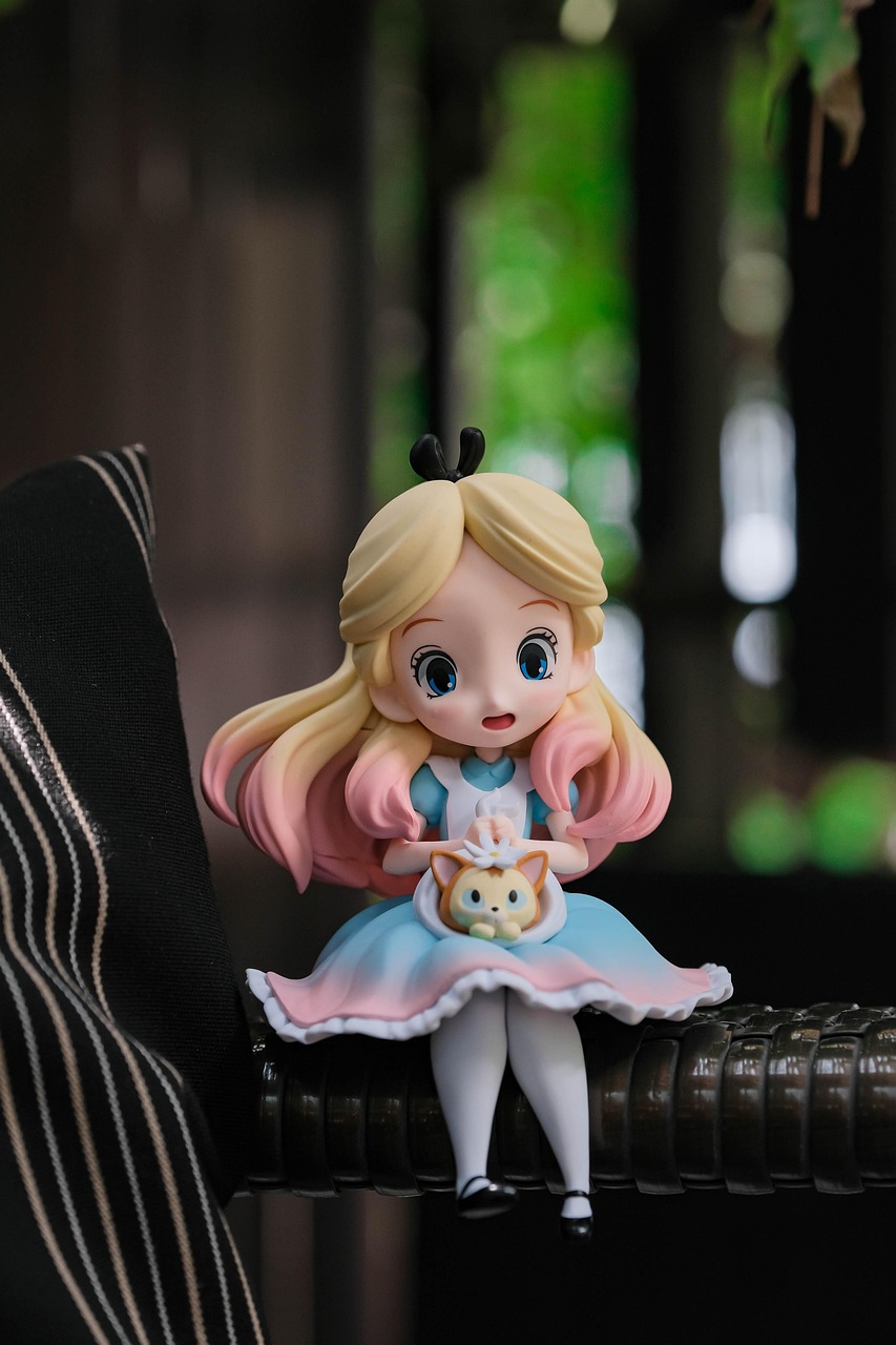 alice in wonderland, toy, miniature, alice, figure, girl, character, closeup
